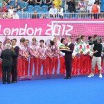 Russian players receive their Gold Medals
